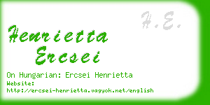 henrietta ercsei business card